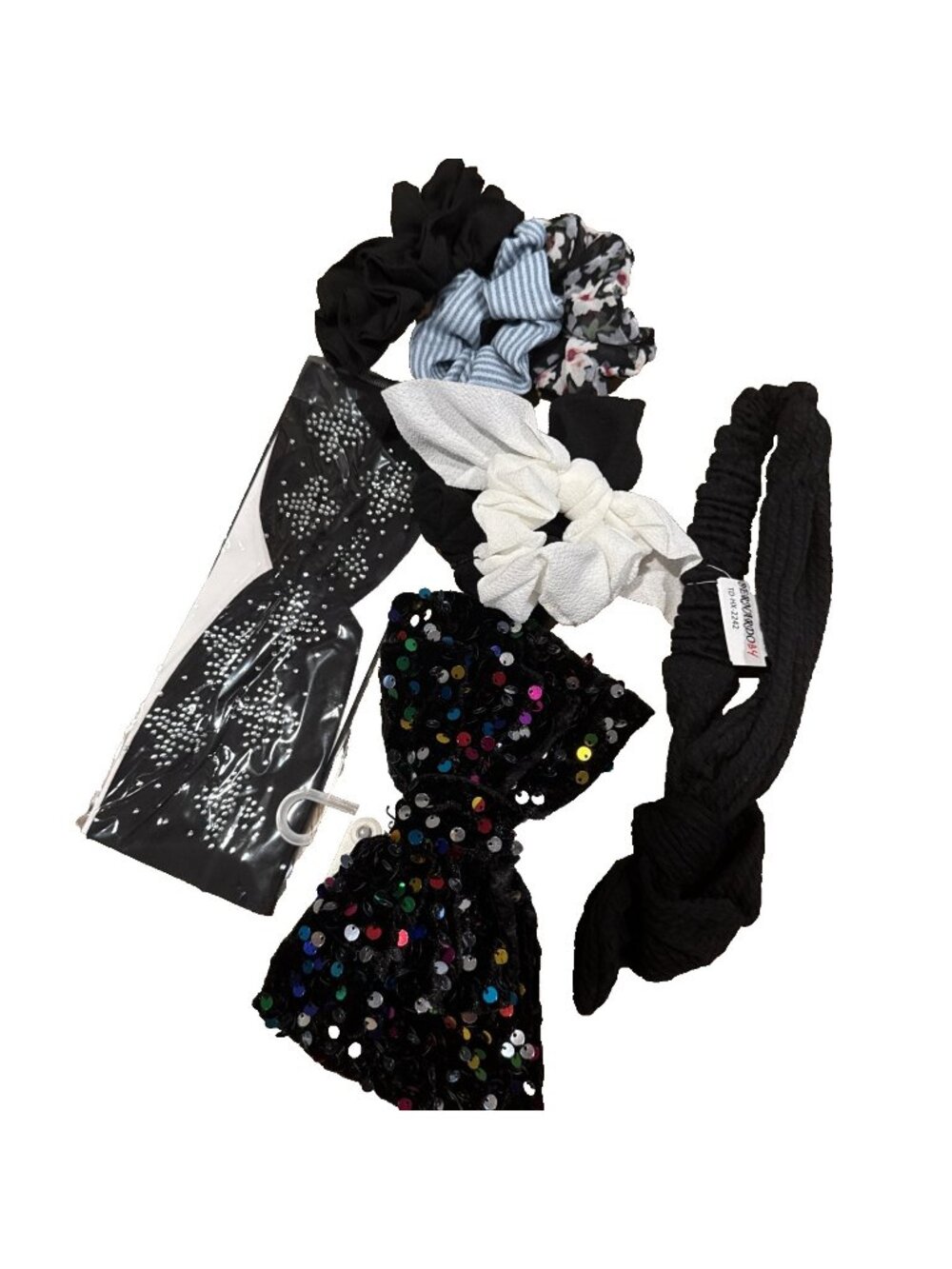 NORDSTROM 8 PC Hair Accessories Bundle Lot Headband Bows Scrunchies Sequins NEW